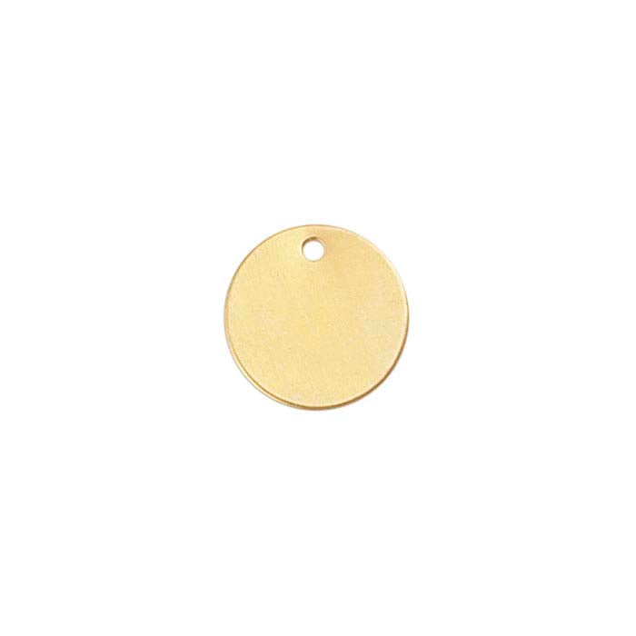 14K Gold filled round disk that can be hand stamped with an initial or symbol