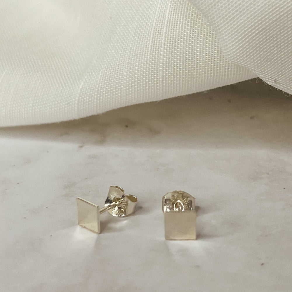 Sterling silver handmade Square Studs