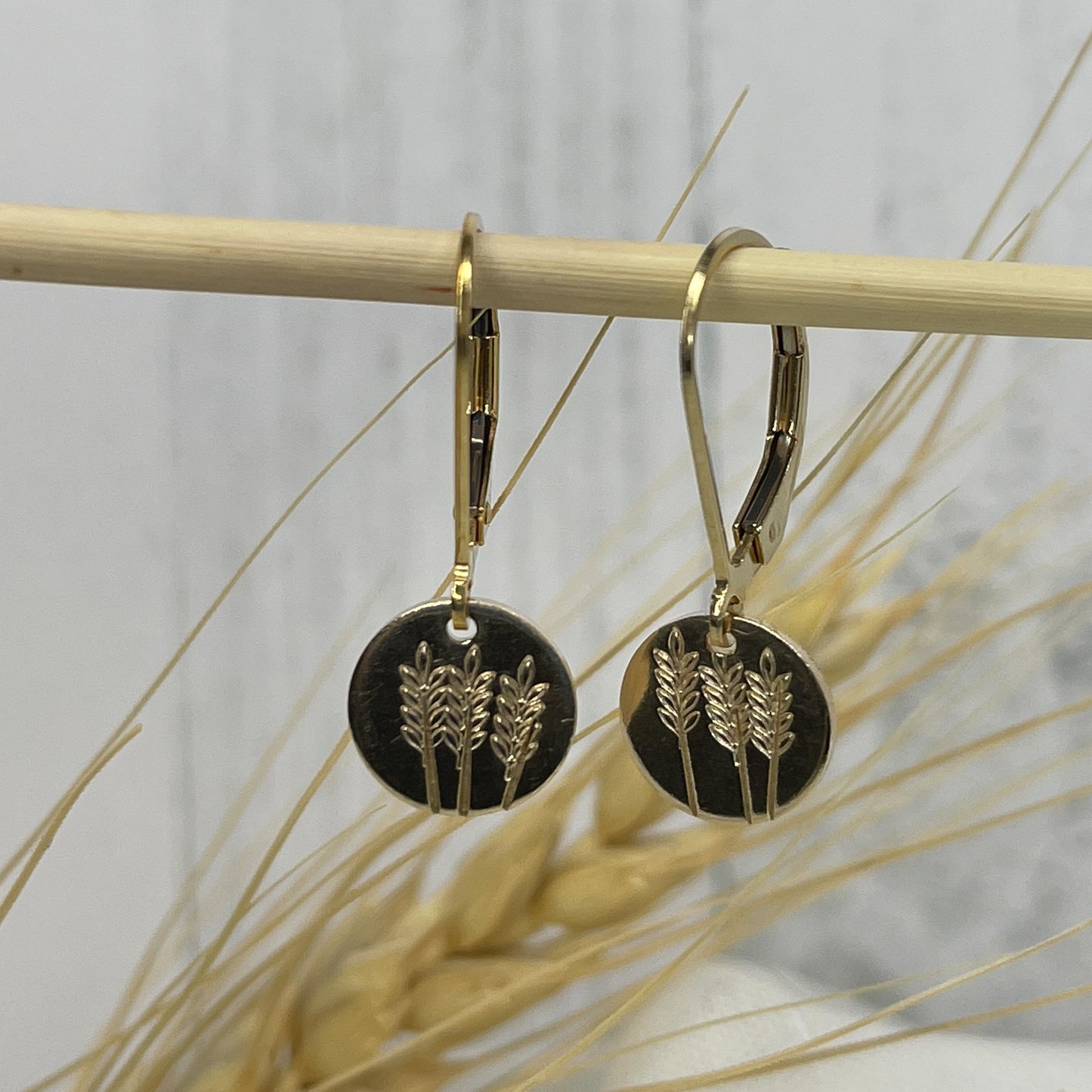 Mini Wheat Earrings