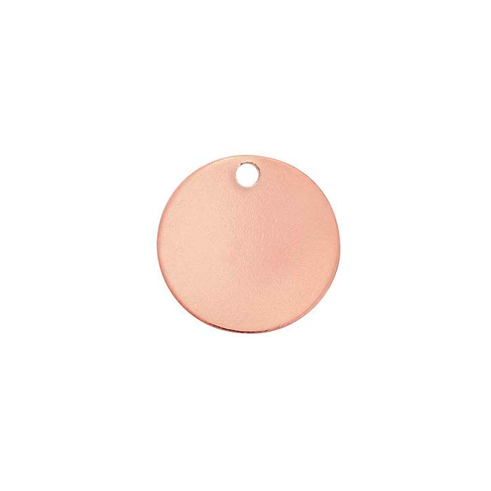 Rose Gold filled round disk that can be hand stamped with an initial or symbol