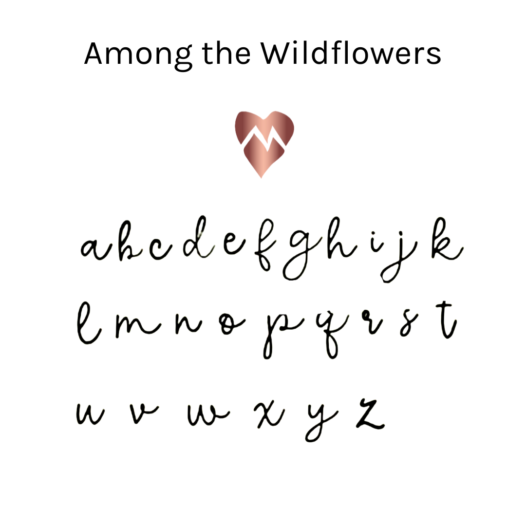 Among the Wildflowers font sample