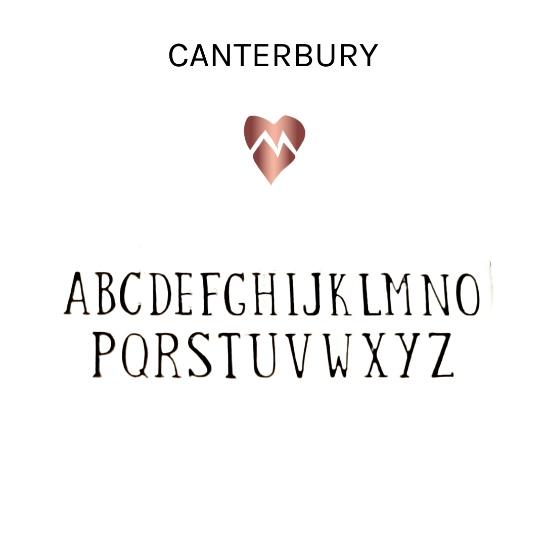 Marni LuHu Designs | Canterbury font syle sample