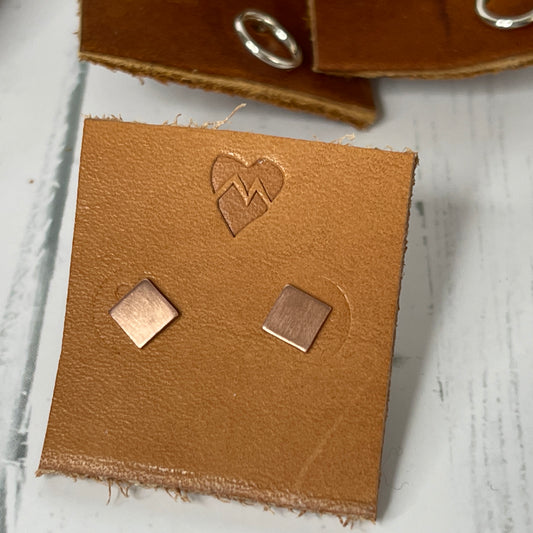 Copper Square Stud