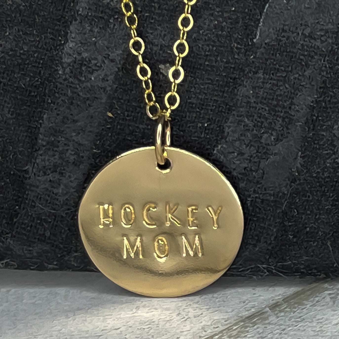 Hockey Mom necklace in 14k gold fill